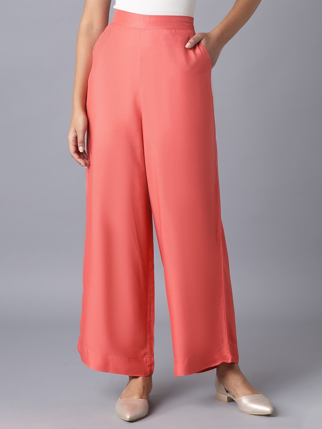 

elleven Women Peach-Coloured Palazzos