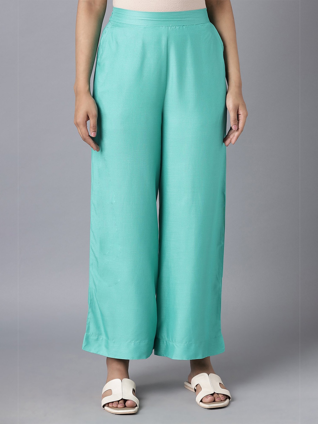 

elleven Women Sea Green Palazzos