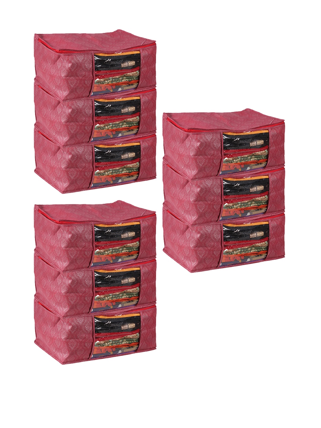

Story@home Set Of 9 Storage Bags, Maroon