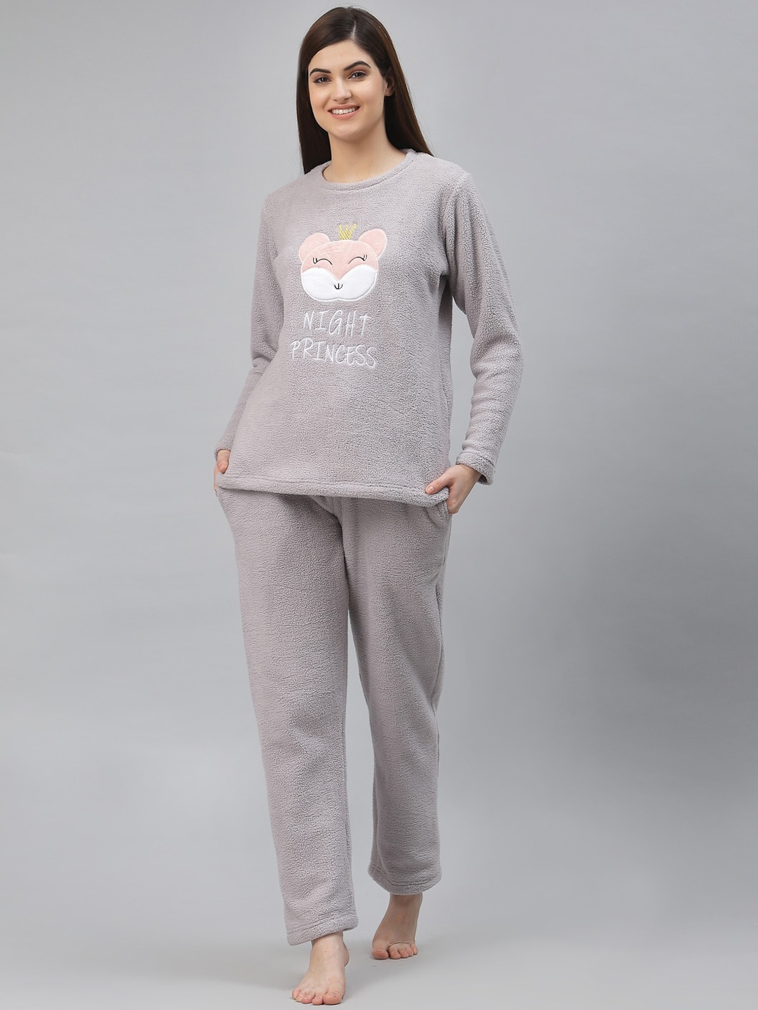 

Sweet Dreams Women Grey & Pink Night suit