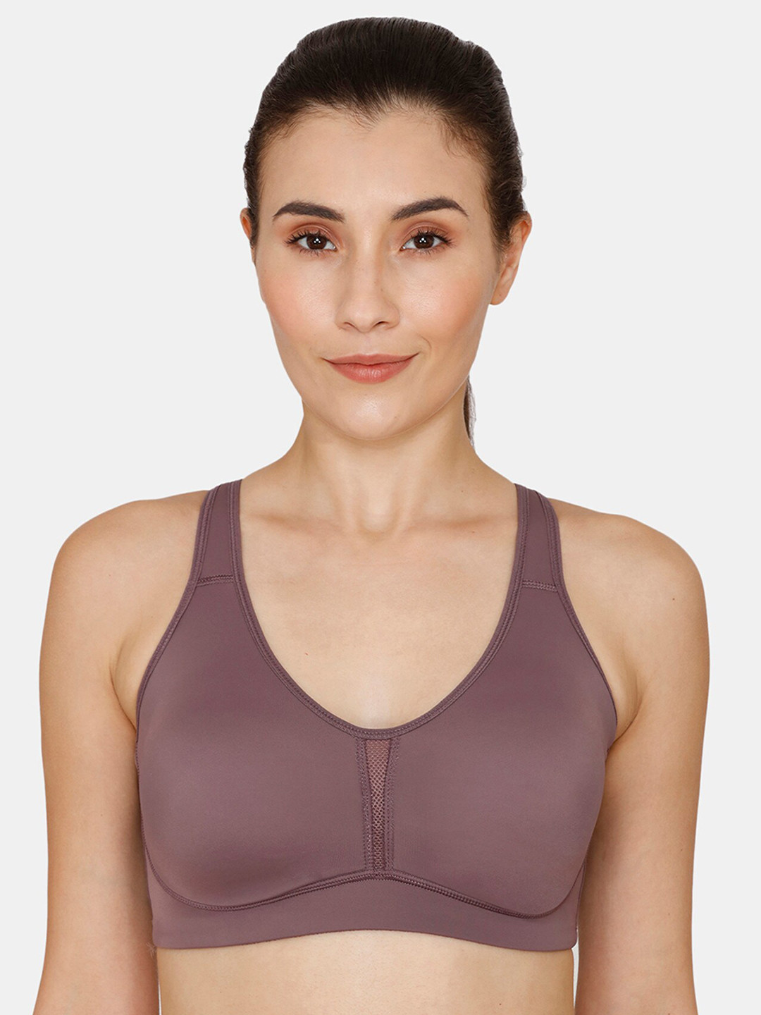 

Zelocity by Zivame Women Beige Solid Non Wired Sports Bra