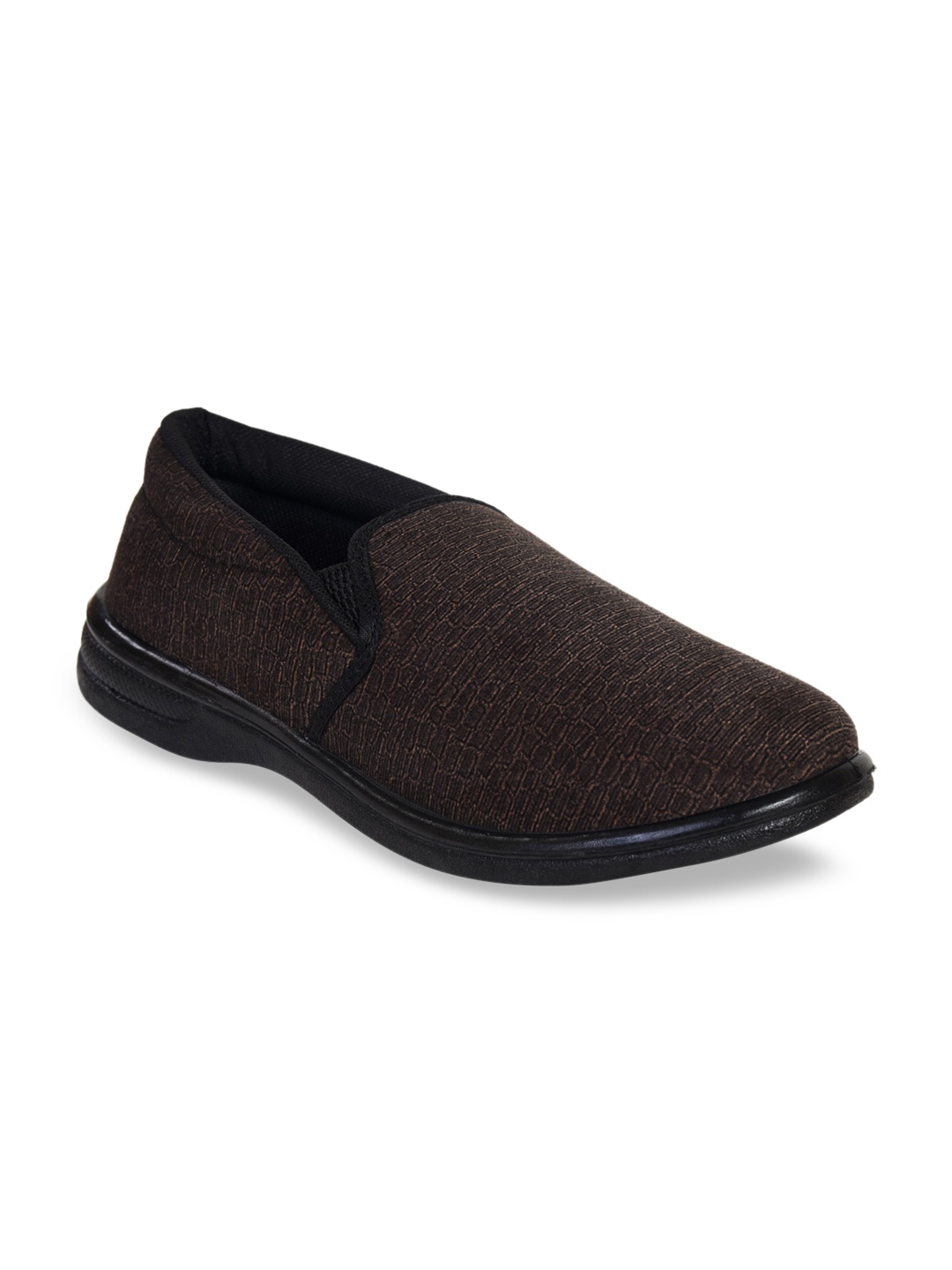 

Ajanta Men Black & Brown Slip-On Sneakers