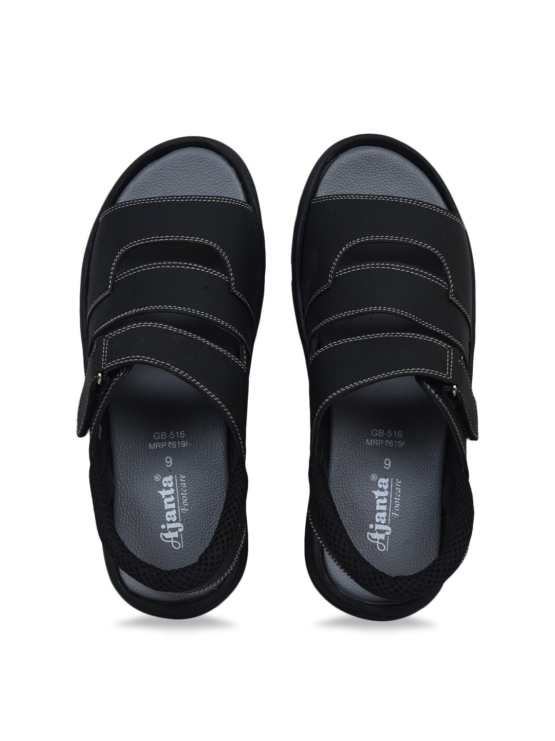 

Ajanta Men Black Comfort Sandals