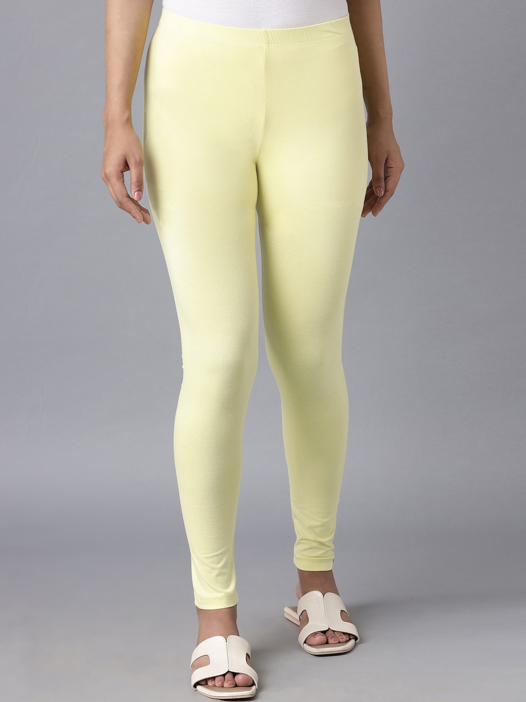 

elleven Women Solid Cotton Leggings, Yellow