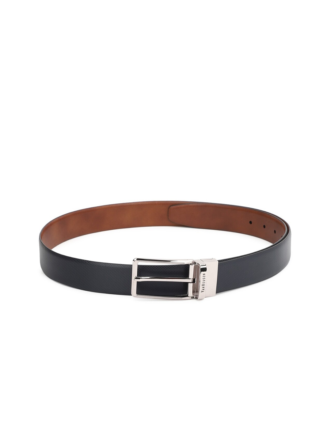 

Van Heusen Men Navy Blue Leather Formal Belt