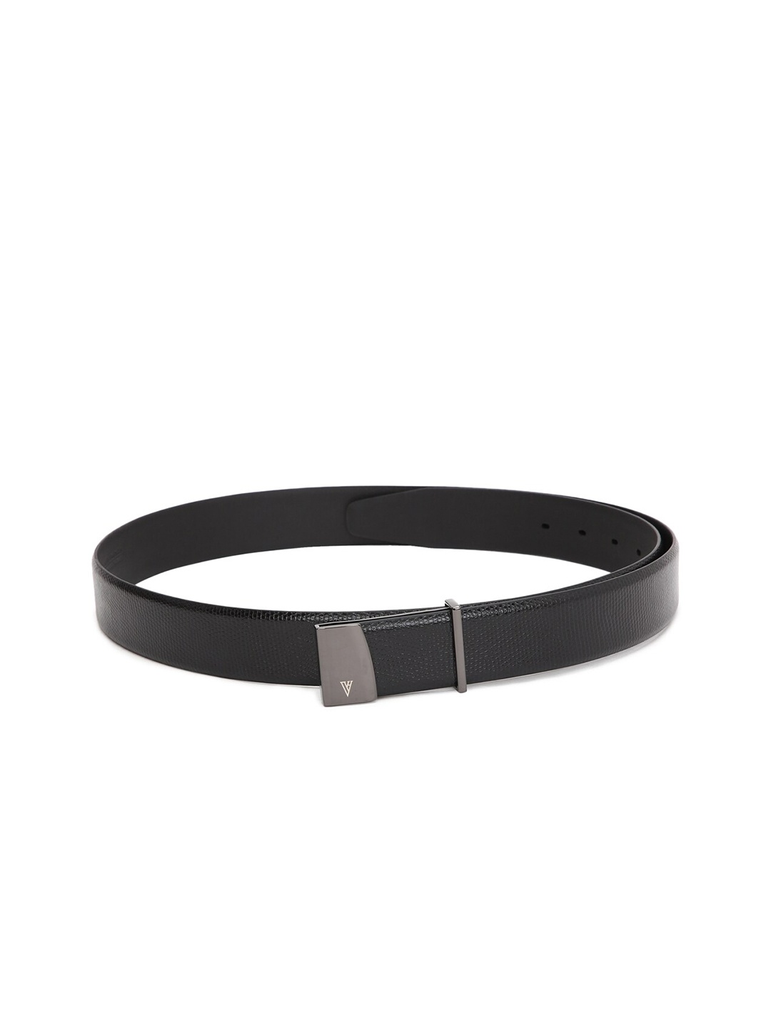 

Van Heusen Men Black Textured Leather Belt