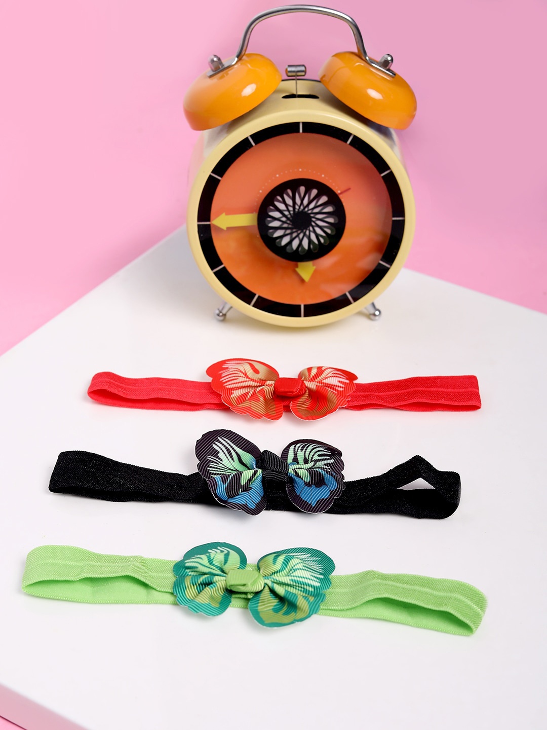 

Babymoon Girls Set of 3 Red, Black & Green Butterfly Headbands