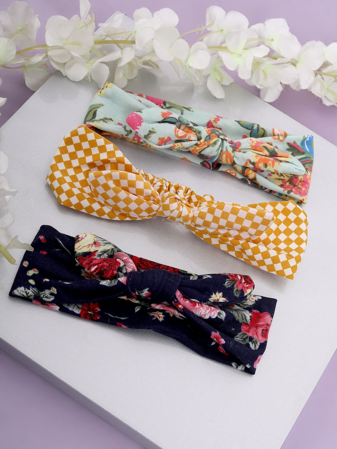 

Babymoon Girls Set Of 3 Knotted Headbands, Multi