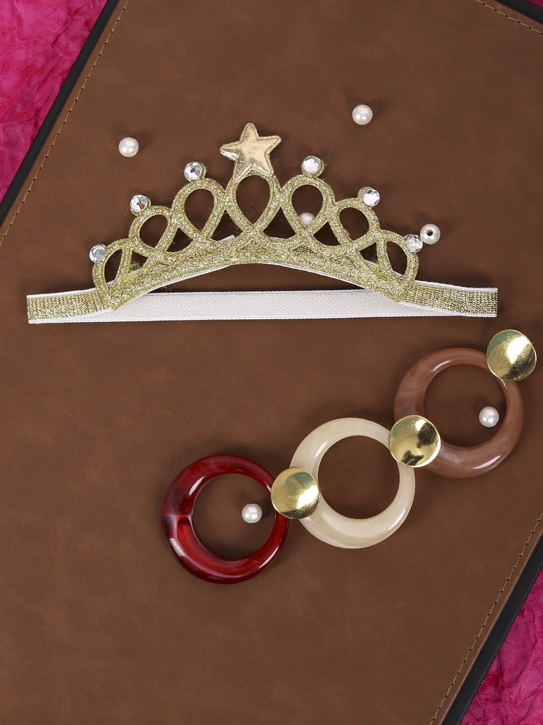 

Babymoon Girls Rhinestone-Studded Embellished Headband, Gold