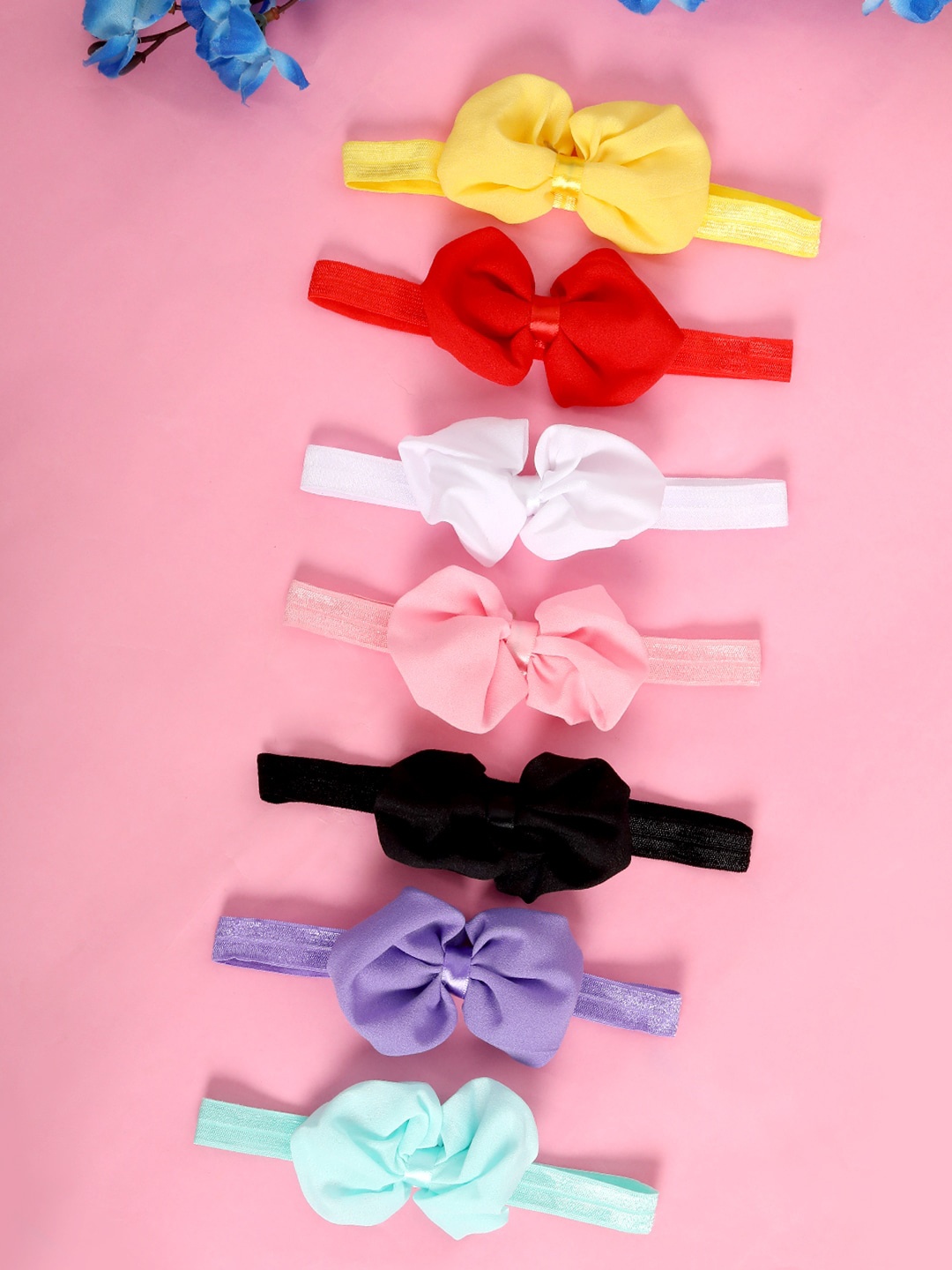 

Babymoon Girls Pack Of 7 Bow Hairbands, Multi