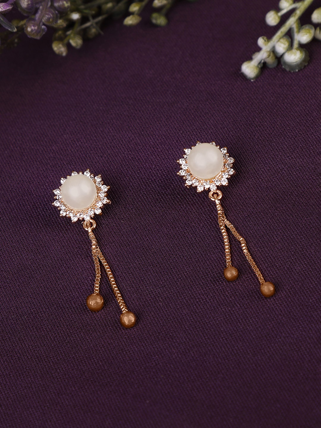 

ZINU Rose Gold Contemporary Studs Earrings