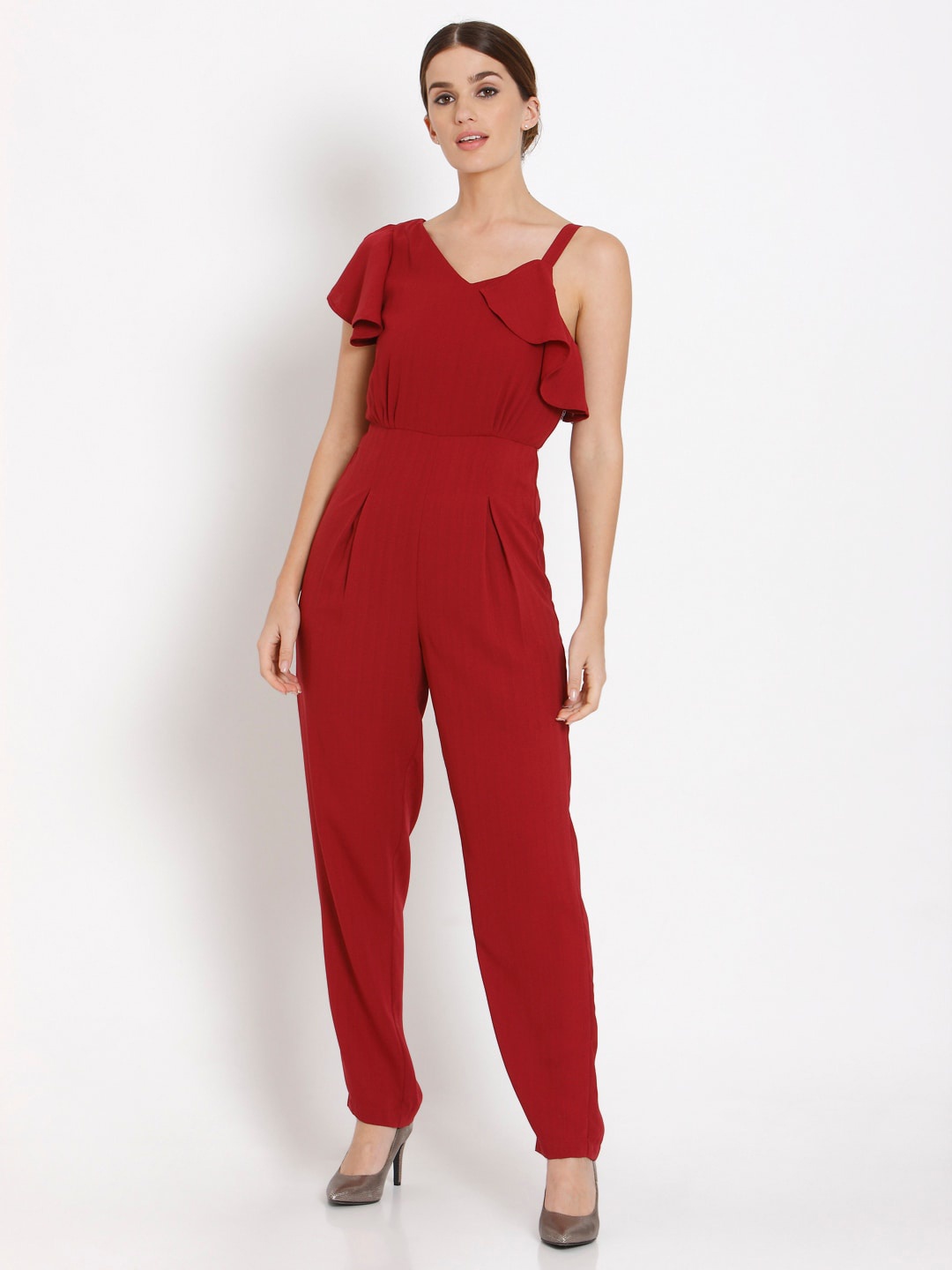 

Vero Moda Red Basic Jumpsuit with Ruffles