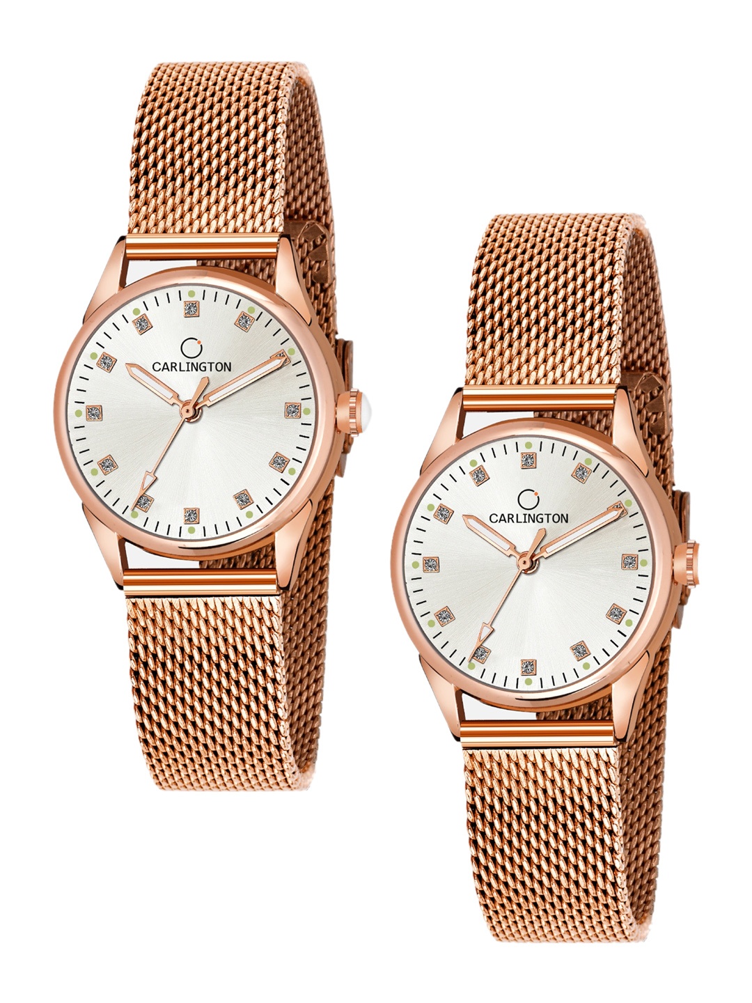 

CARLINGTON Women Pack Of 2 Watches CT2003 RoseWhite-CT2003 RoseWhite, Rose gold