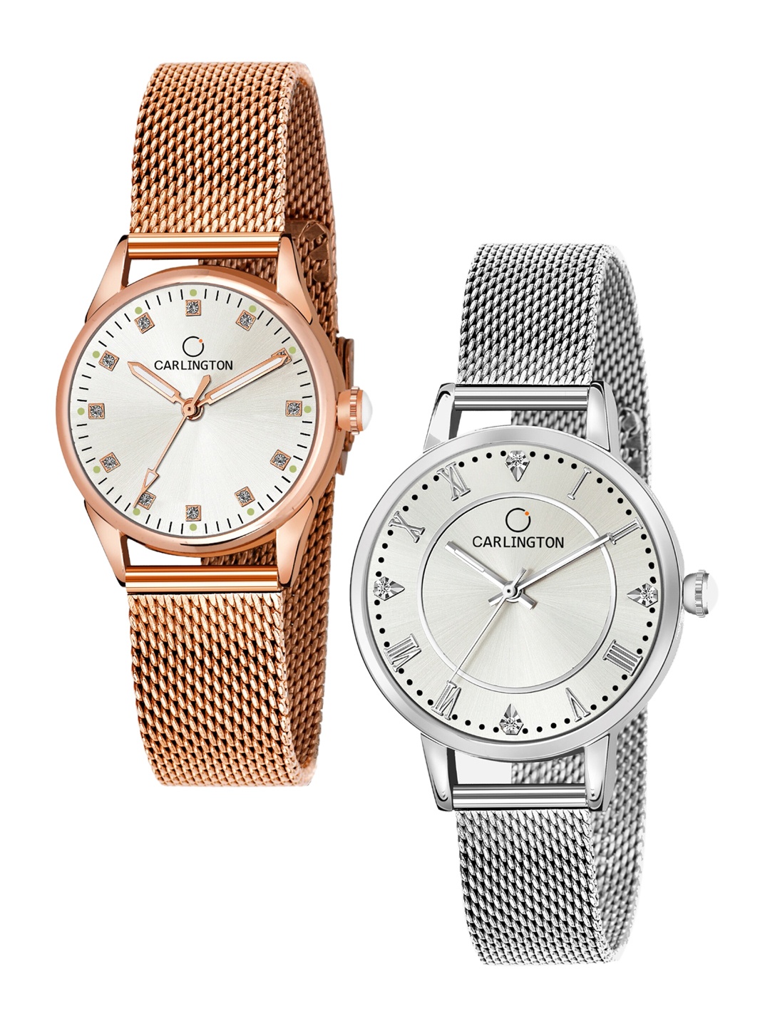 

CARLINGTON Women Multicoloured Embellished Dial & Multicoloured Stainless Steel Bracelet Style Straps Watch, Multi