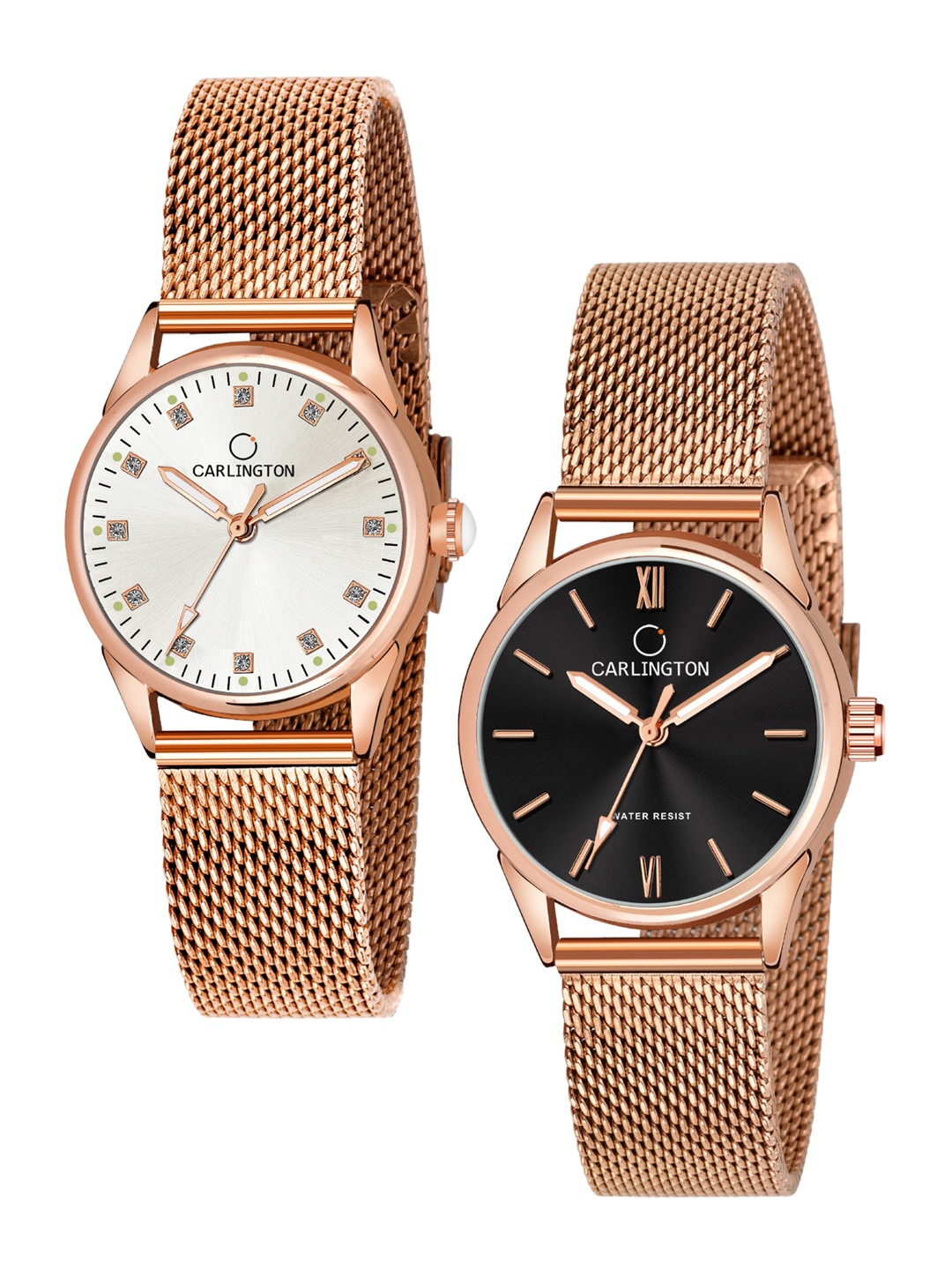 

CARLINGTON Women Multicoloured Mother of Pearl Dial & Multicoloured Stainless Steel Bracelet Style Straps Watch, Multi