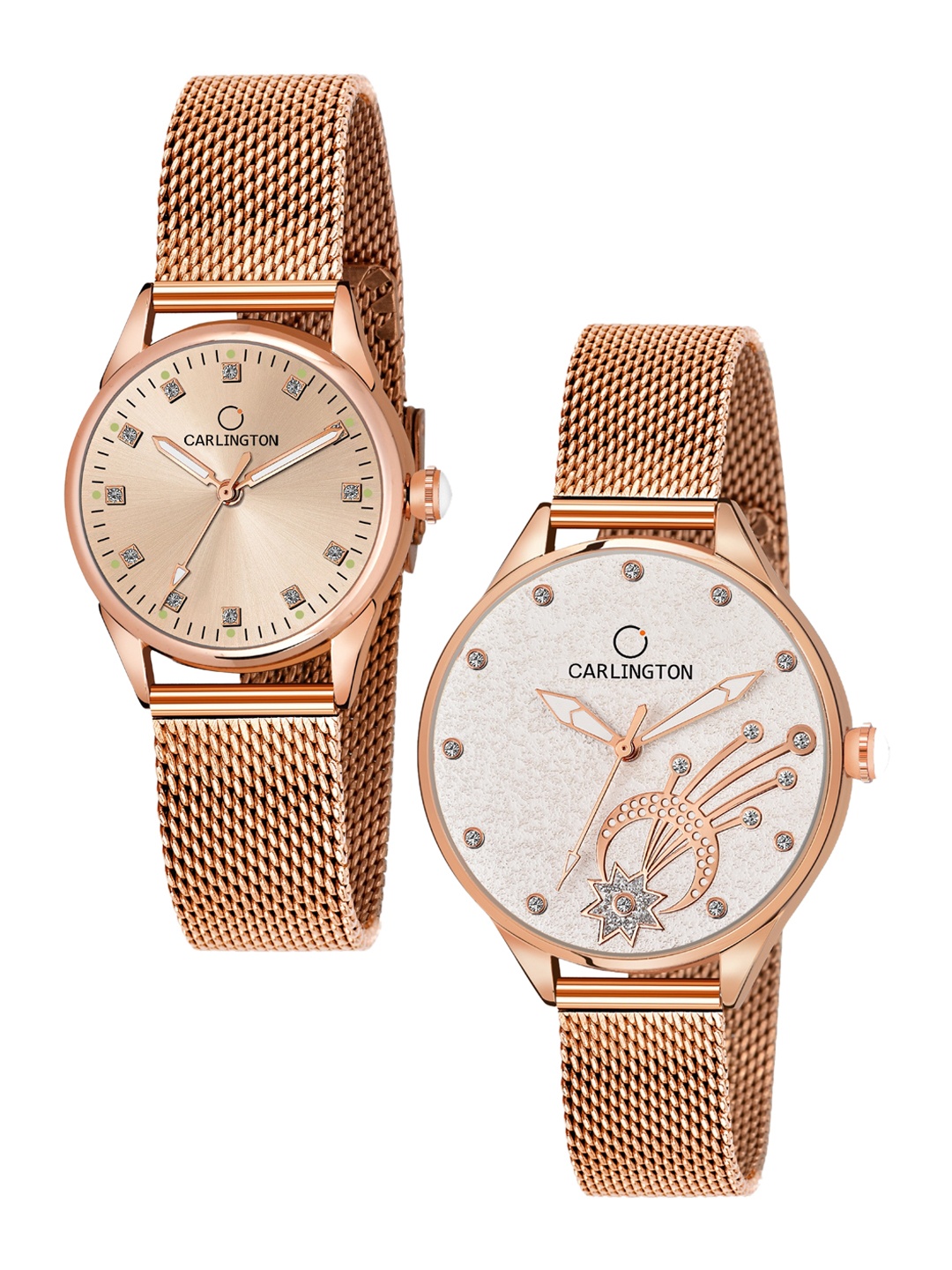 

CARLINGTON Women Multicoloured Embellished Dial & Multicoloured Stainless Steel Bracelet Style Straps Watch, Multi