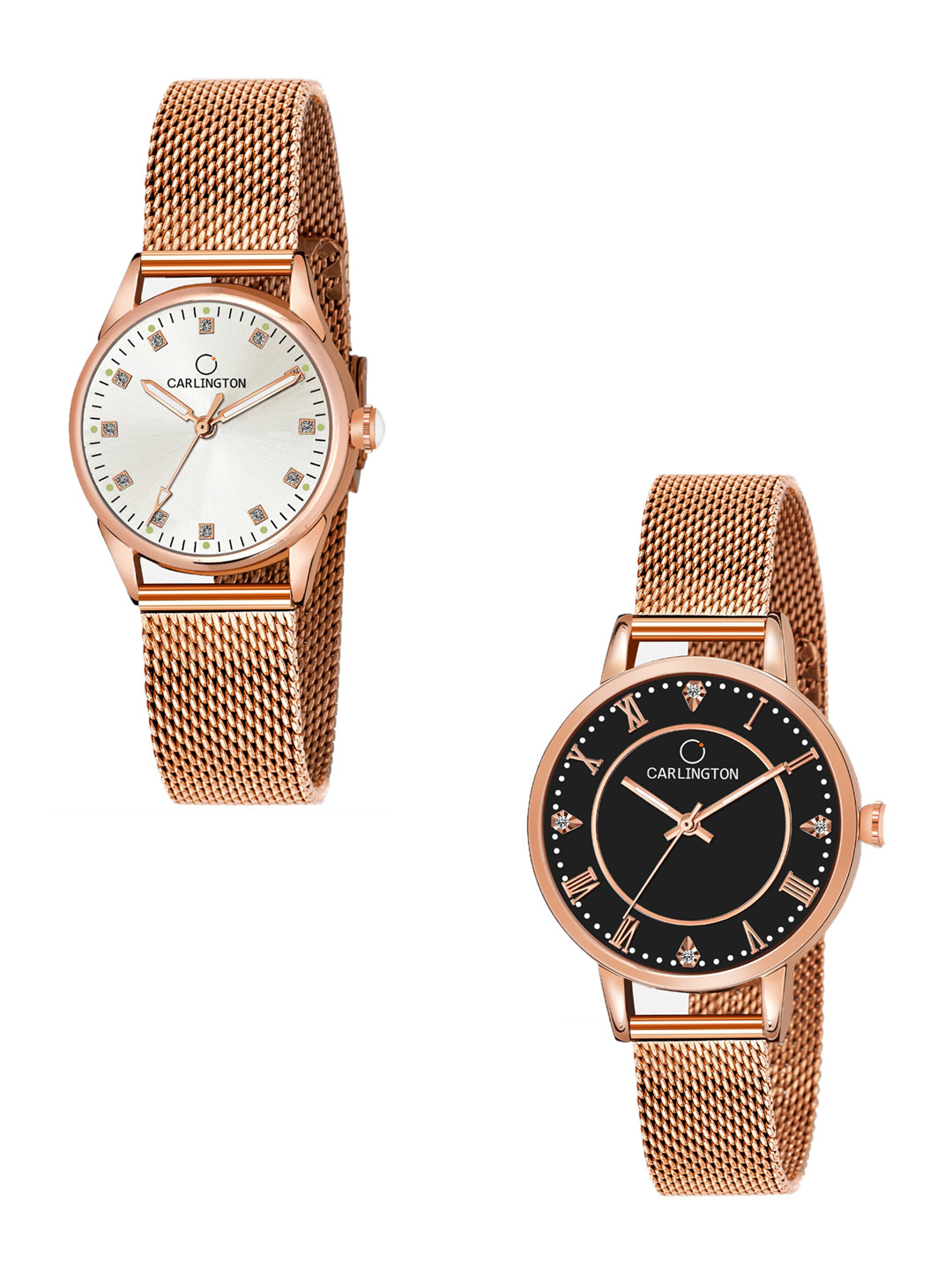 

CARLINGTON Women Multicoloured Embellished Dial & Multicoloured Stainless Steel Bracelet Style Straps Watch, Multi