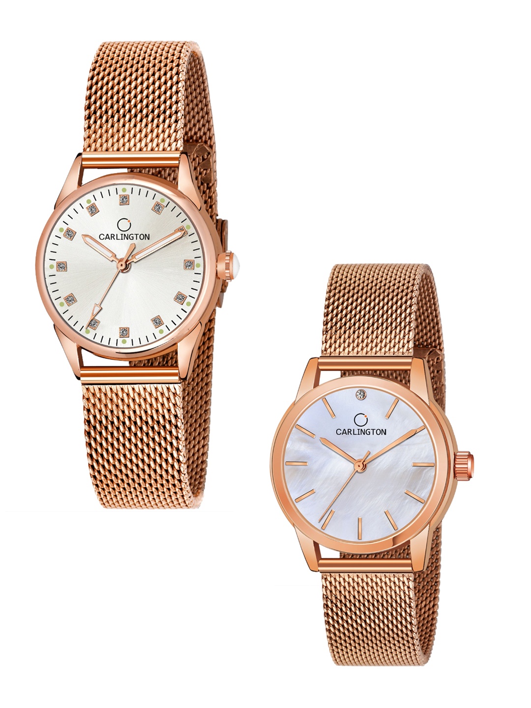 

CARLINGTON Women Multicoloured Dial & Multicoloured Stainless Steel Bracelet Style Straps Analogue Watch, Multi