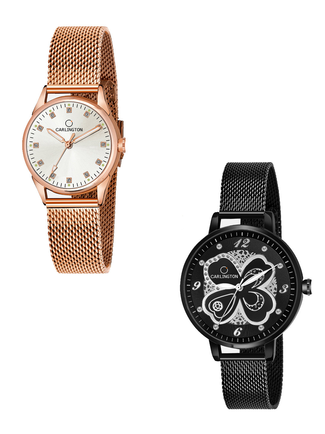 

CARLINGTON Women Multicoloured Embellished Dial & Multicoloured Stainless Steel Bracelet Style Straps Watch, Multi
