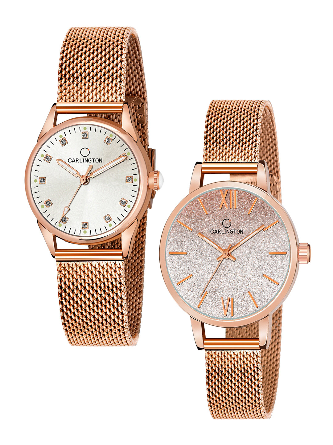 

CARLINGTON Women Multicoloured Embellished Dial & Multicoloured Stainless Steel Bracelet Style Straps Watch, Multi