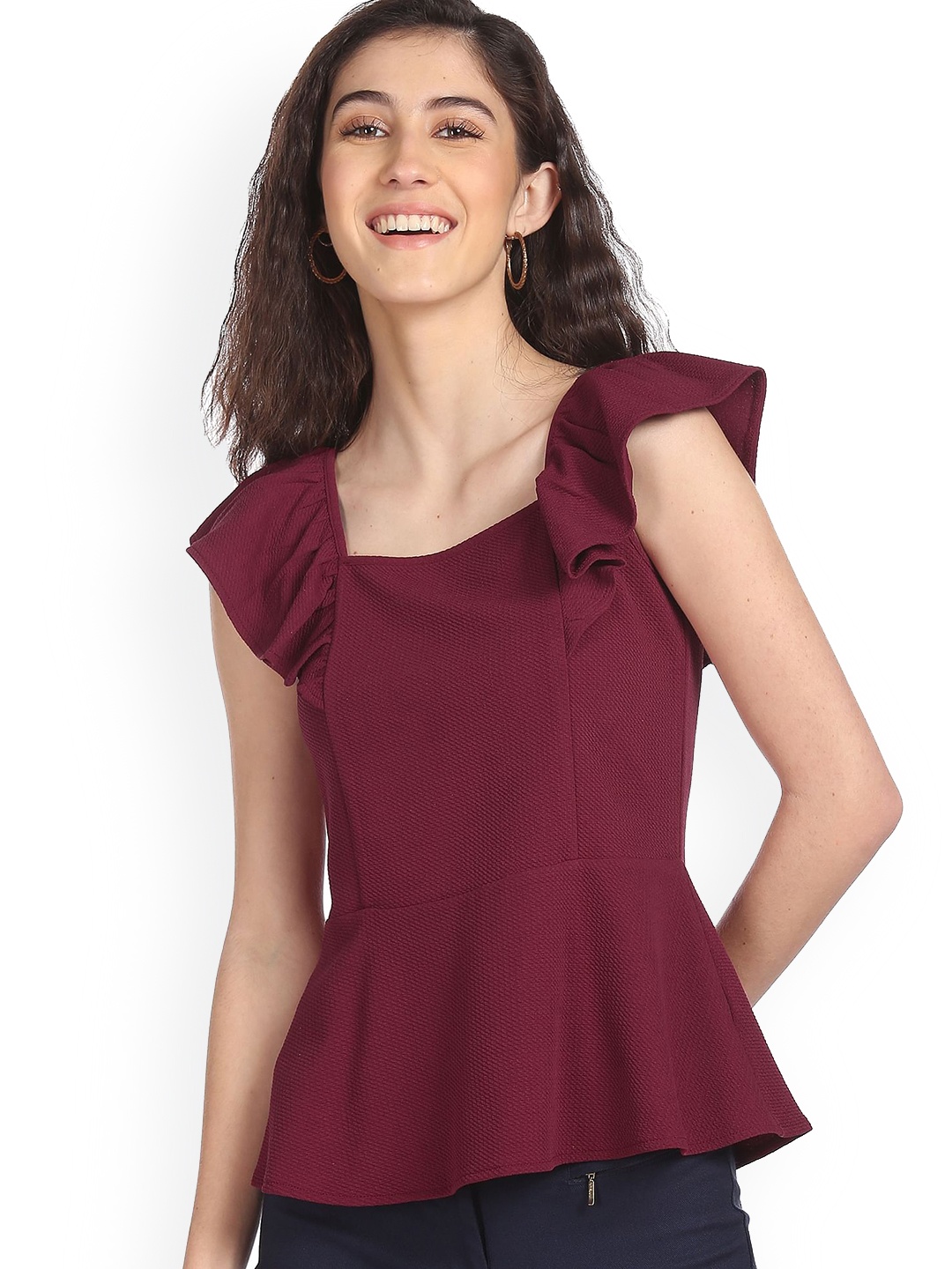 

Sugr Red Peplum Top