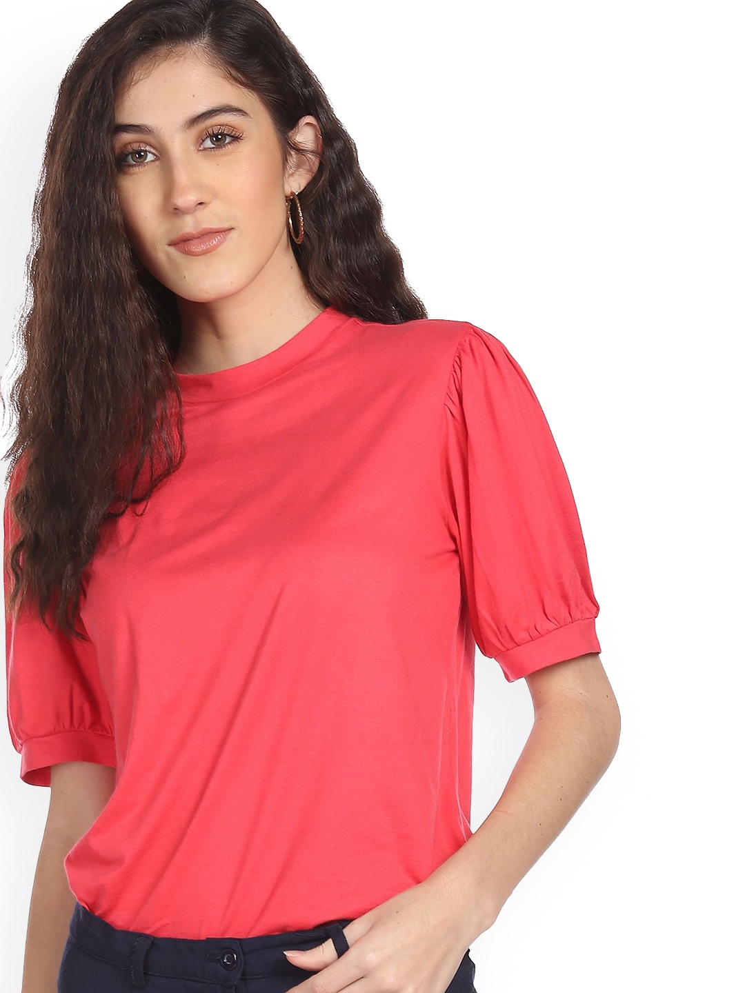 

Sugr Pink Solid Regular Top