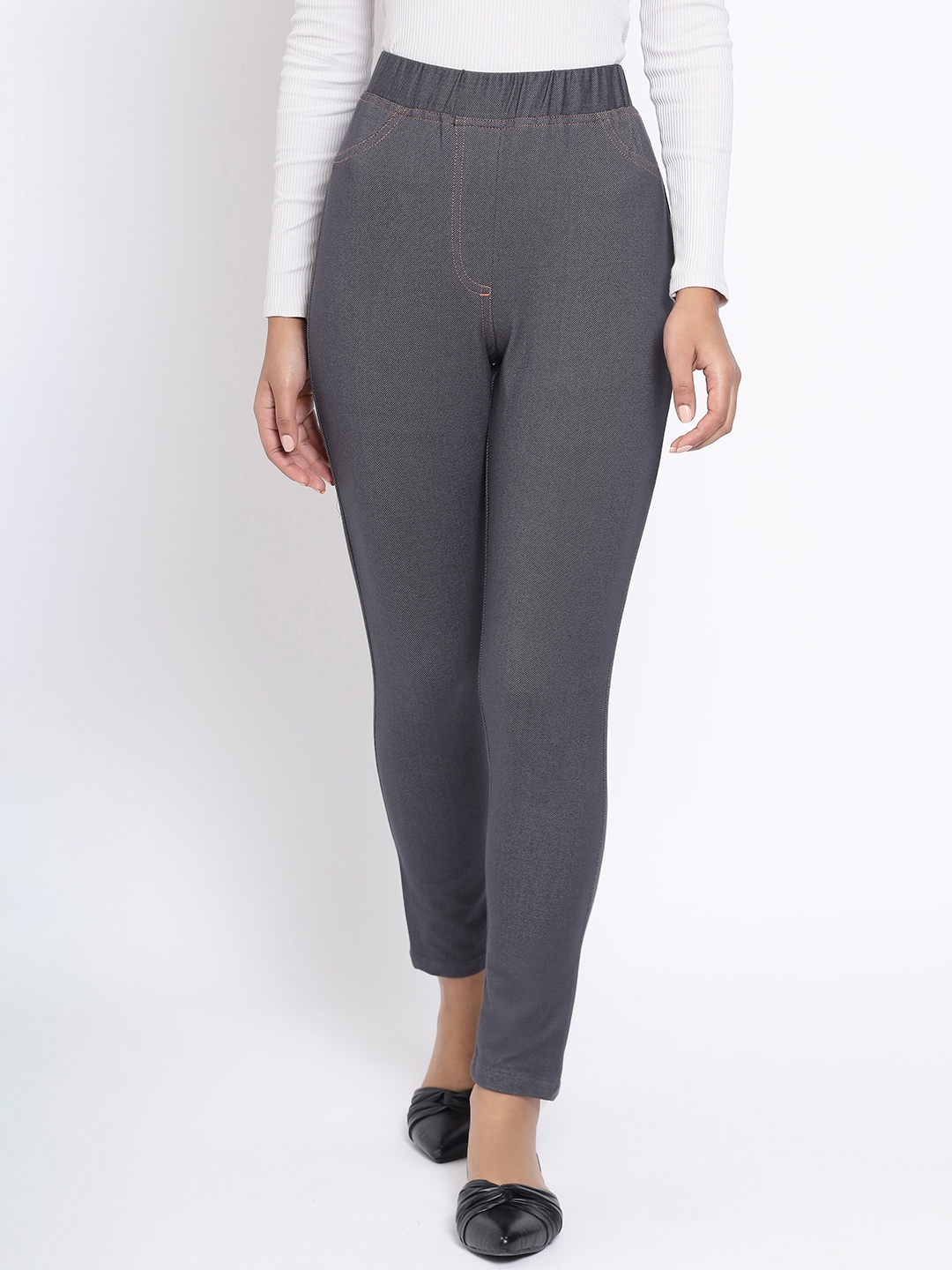 

elleven Women Grey Solid Jeggings