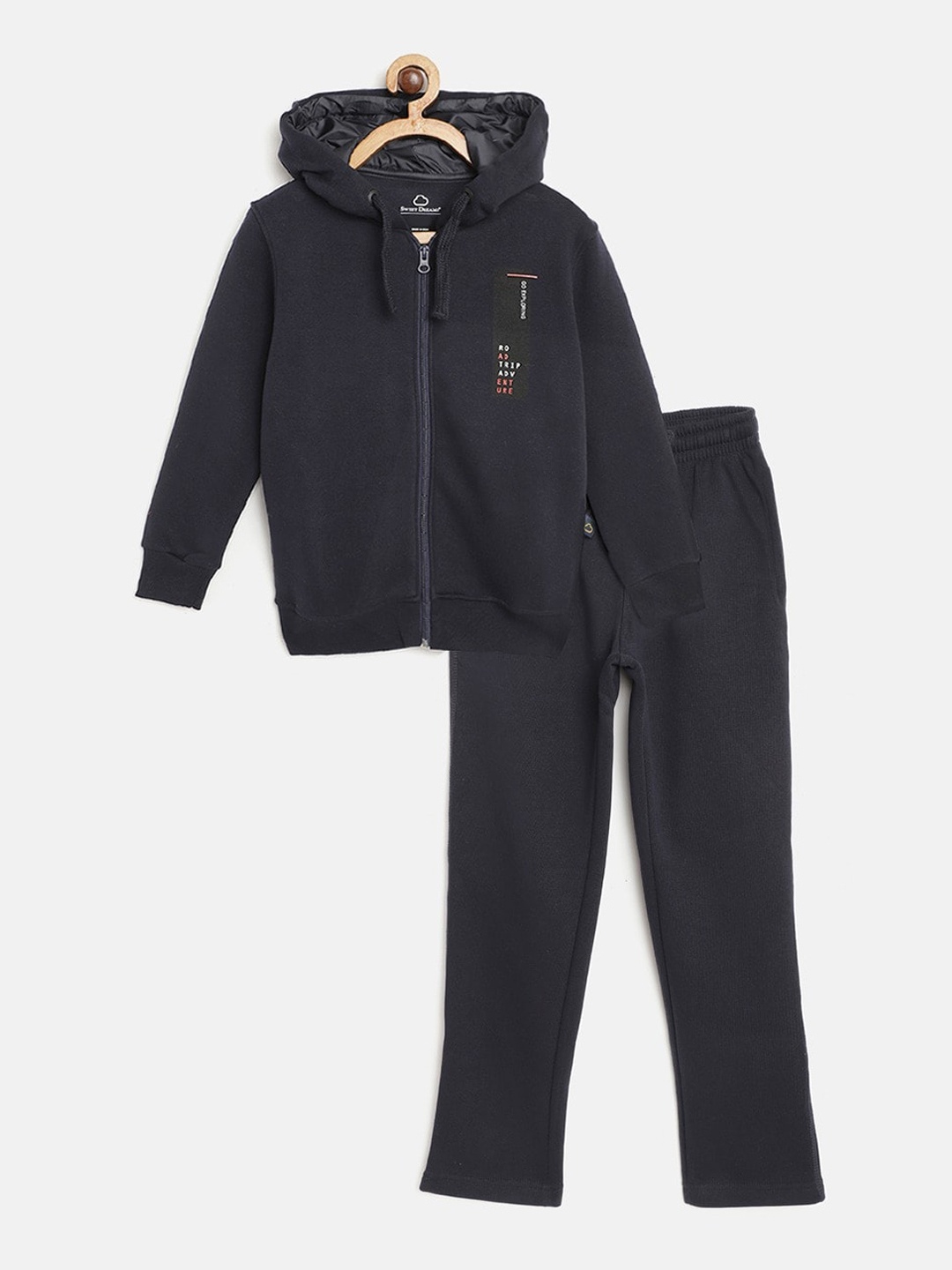 

Sweet Dreams Boys Navy Blue Solid Cotton Tracksuit