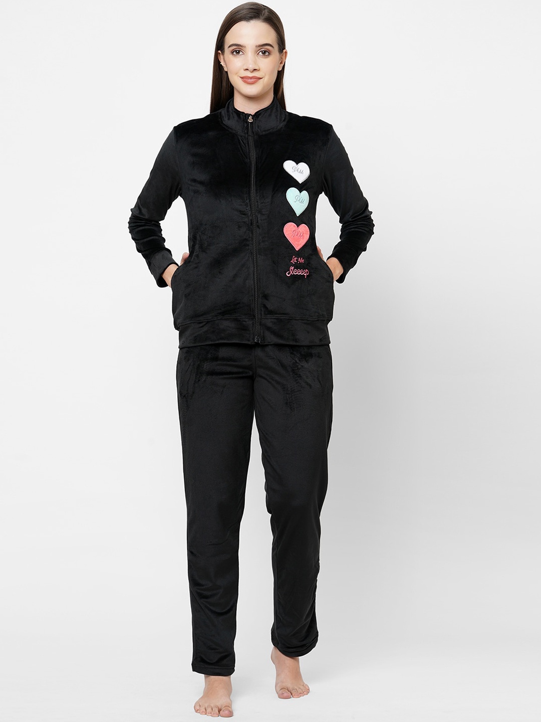 

Sweet Dream Women Black Solid Track Suit