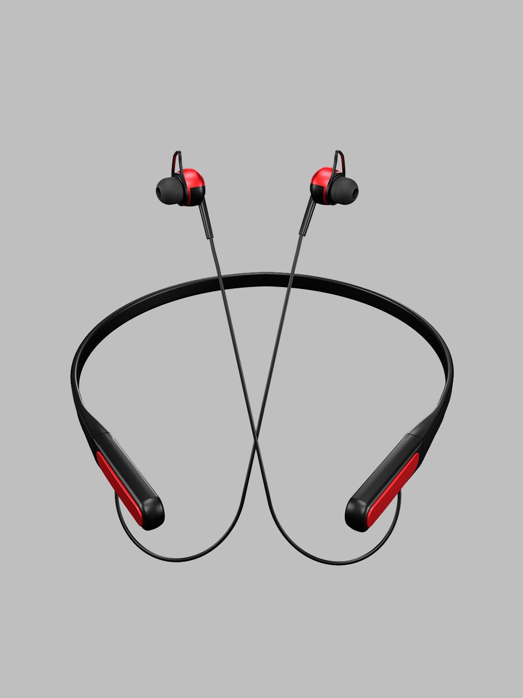 

SWISS MILITARY Black & Red Solid Wireless Neckband Earphones