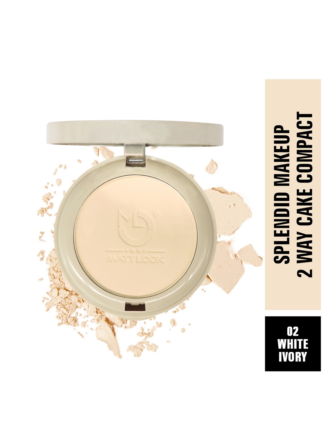 

MATTLOOK Splendid Makeup 2 Way Cake Compact Powder - White Ivory 02, Cream