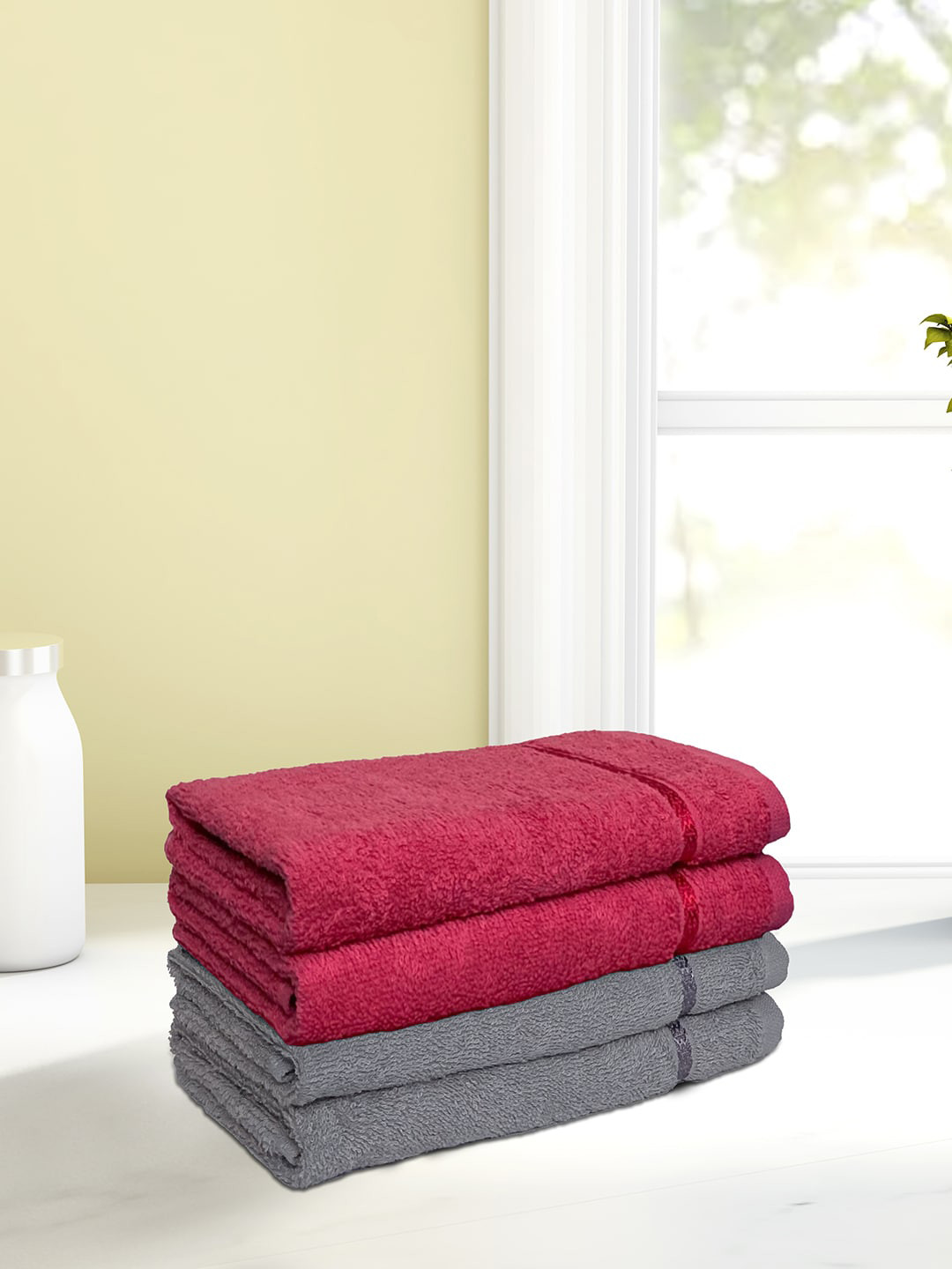 

CORE Designed by SPACES Set Of 4 Solid Pure Cotton 380 GSM Hand Towels, Grey