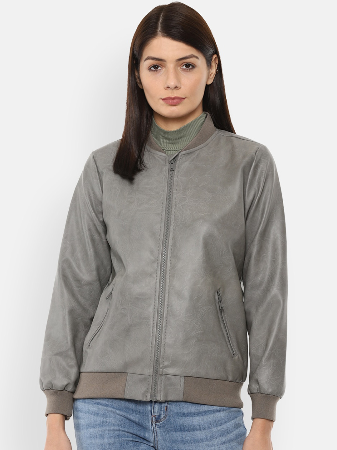 

Van Heusen Woman Women Grey Bomber Jacket