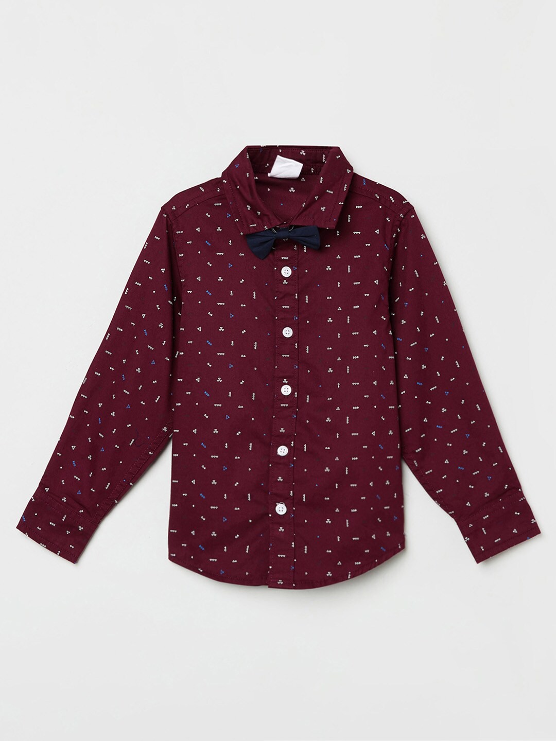 

max Boys Maroon Printed Casual Shirt