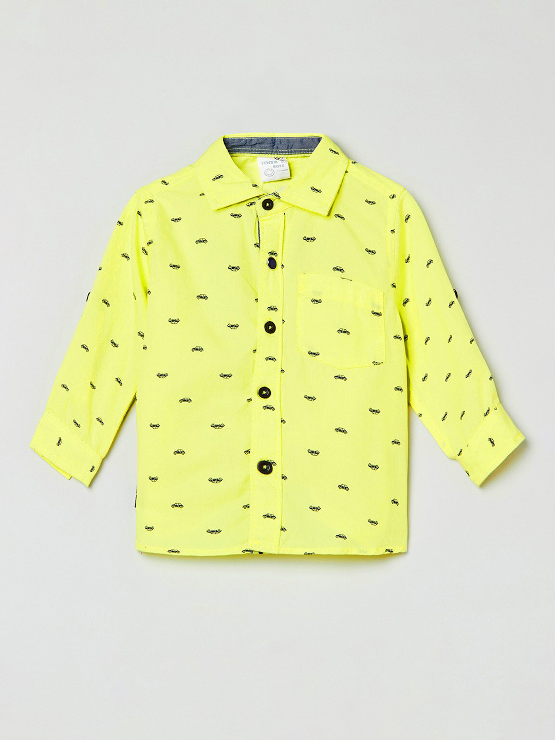 

max Boys Yellow Printed Casual Shirt