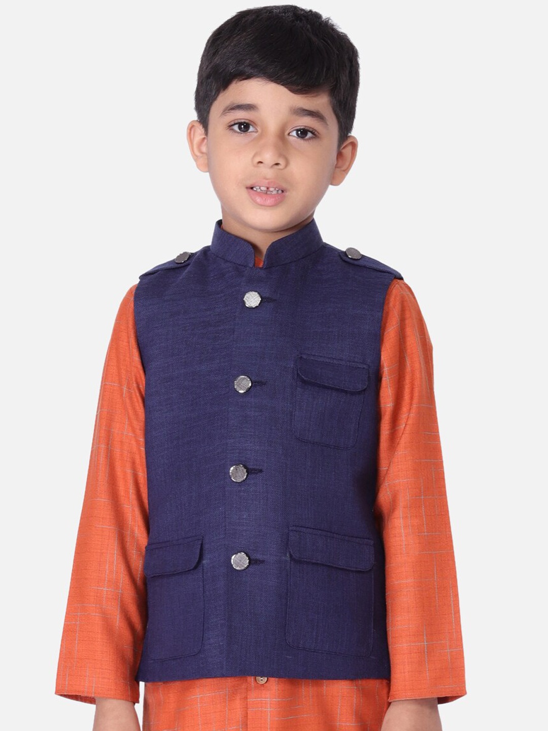 

TABARD Boys Blue Solid Nehru Jacket