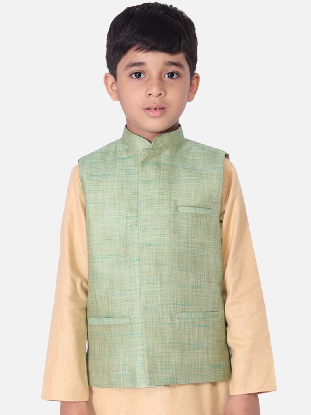 

TABARD Boys Green Nehru Jacket