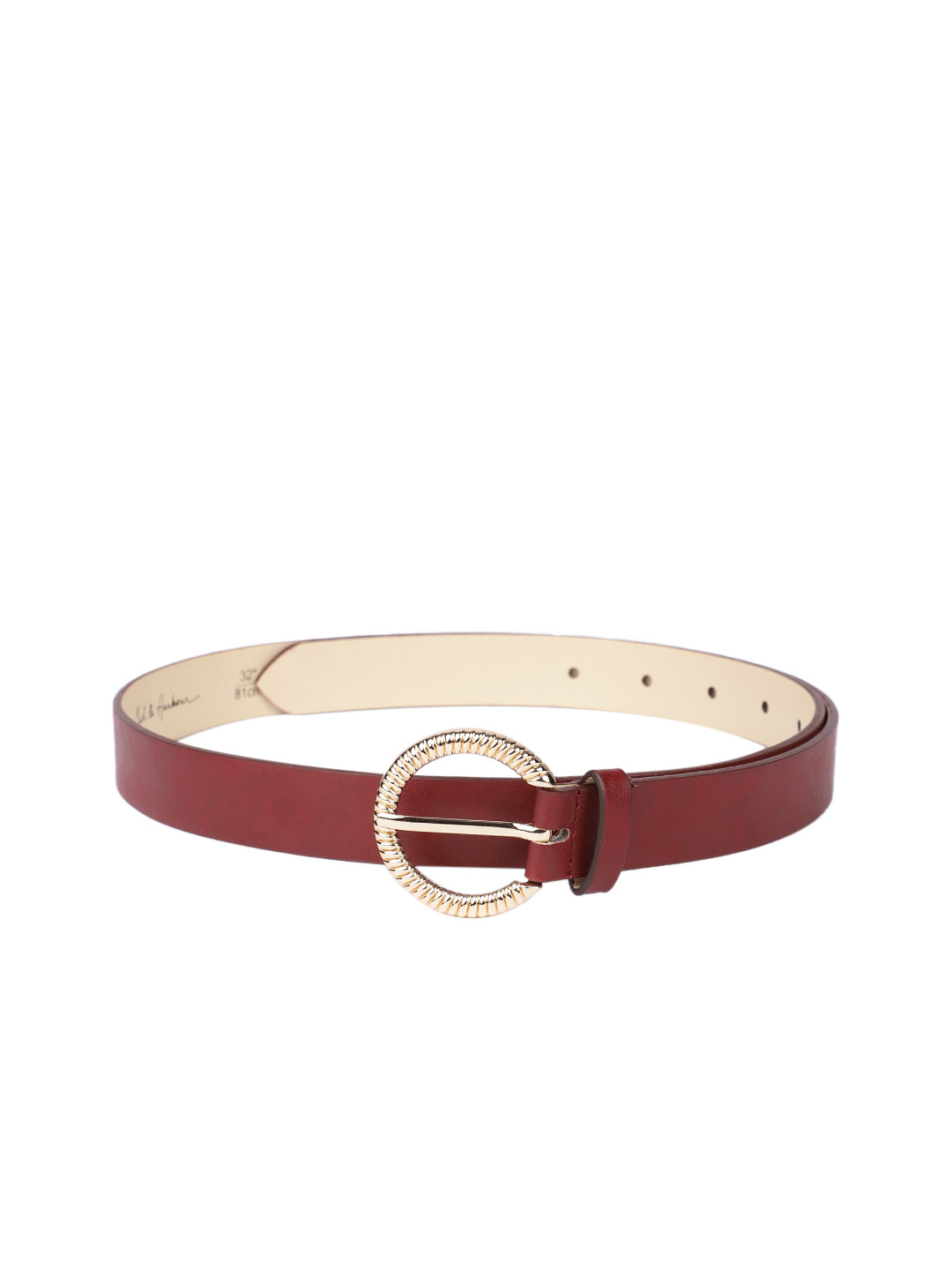 

Mast & Harbour Women Burgundy Solid Belt