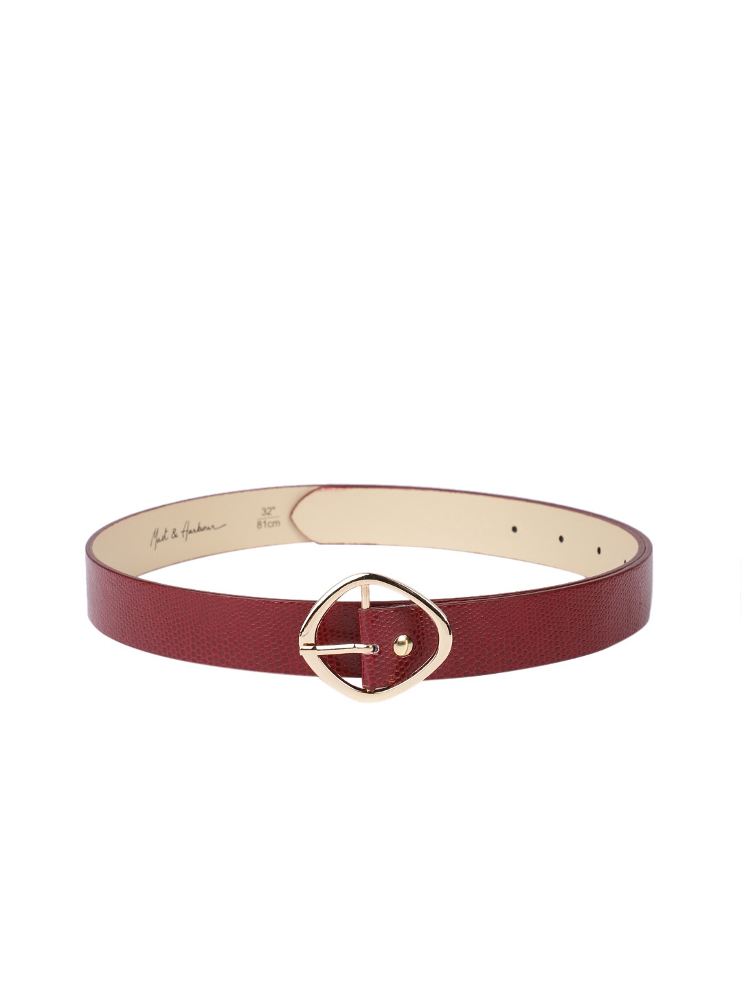 

Mast & Harbour Women Burgundy Textured Belt