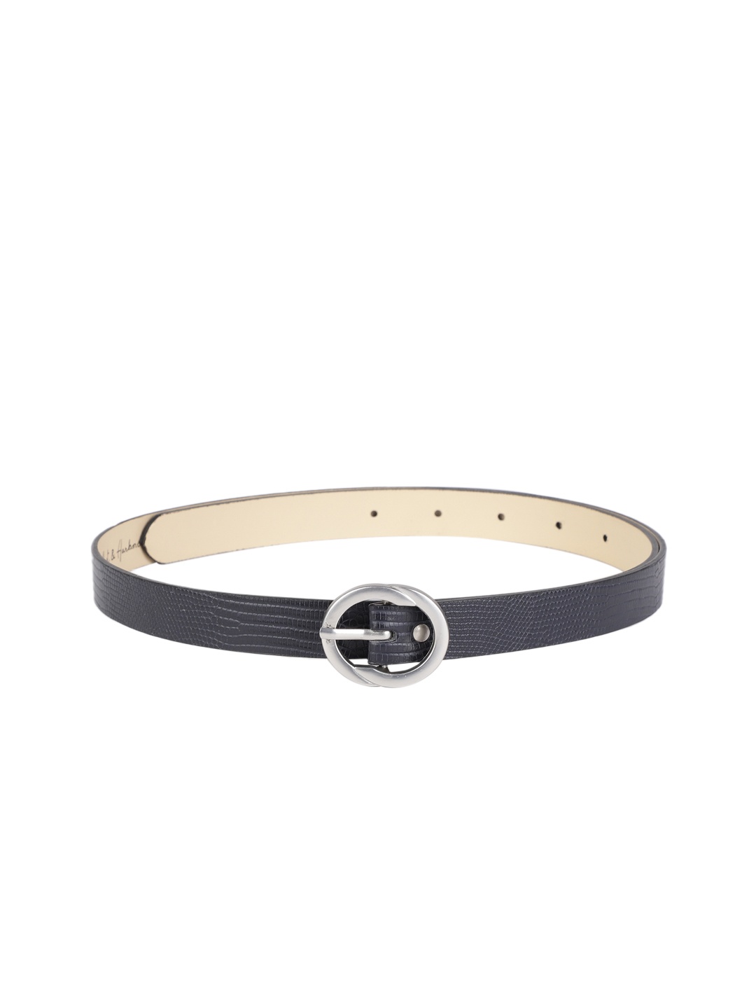

Mast & Harbour Women Navy Blue Textured Belt
