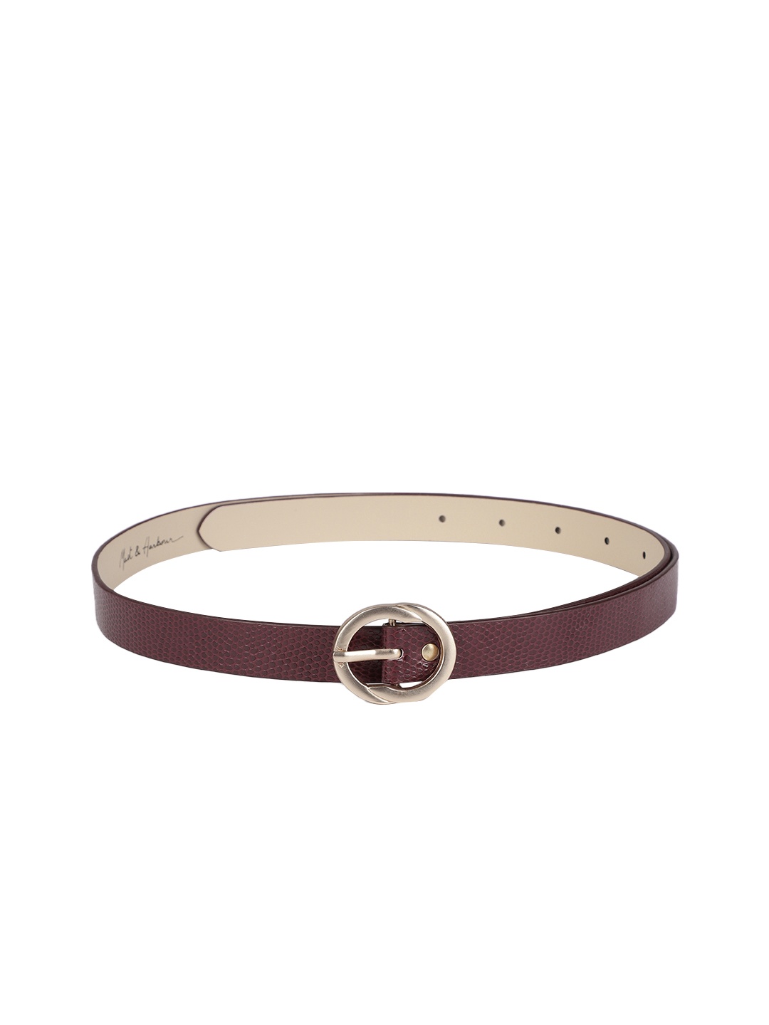 

Mast & Harbour Women Maroon Textured Belt