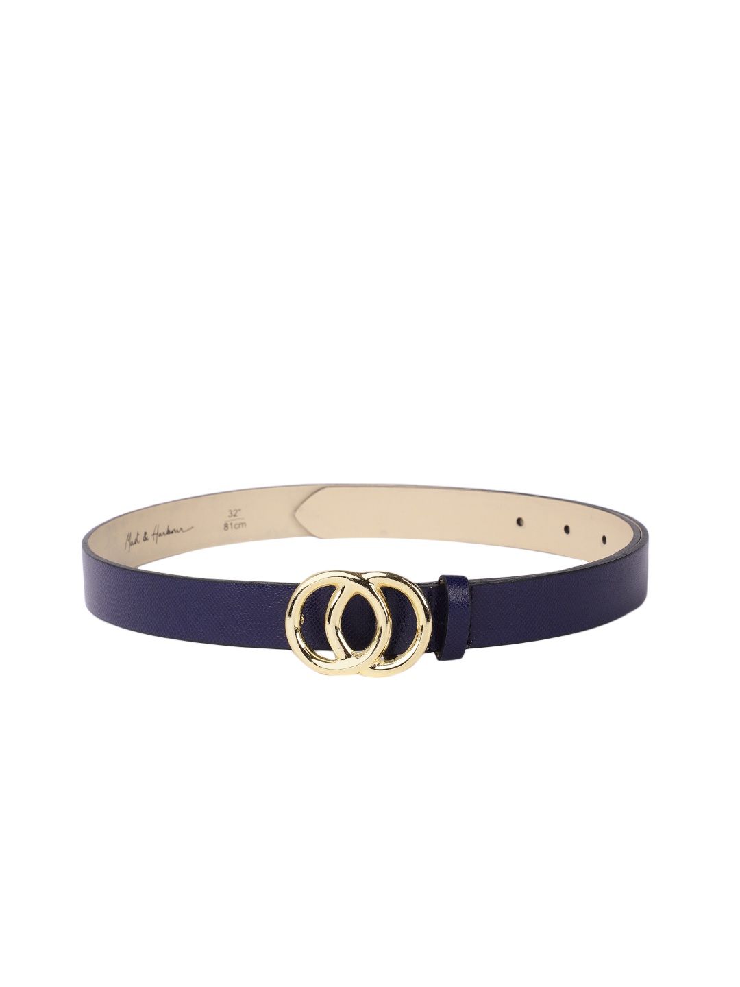 

Mast & Harbour Women Navy Blue Solid Belt