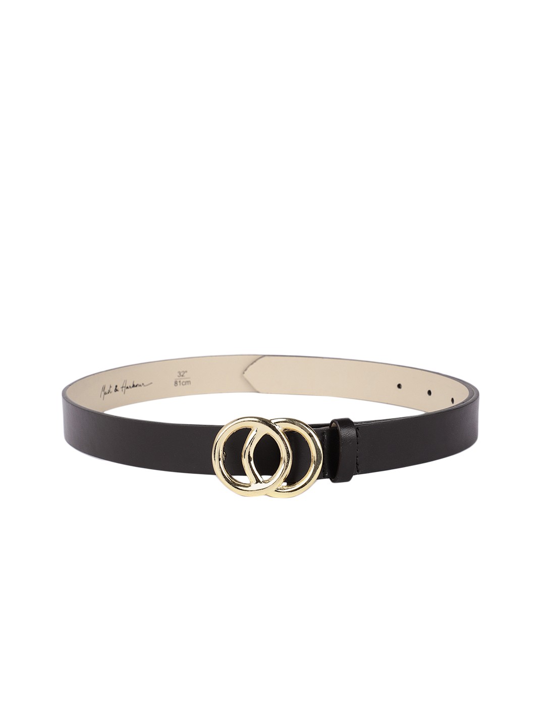 

Mast & Harbour Women Coffee Brown Solid Belt