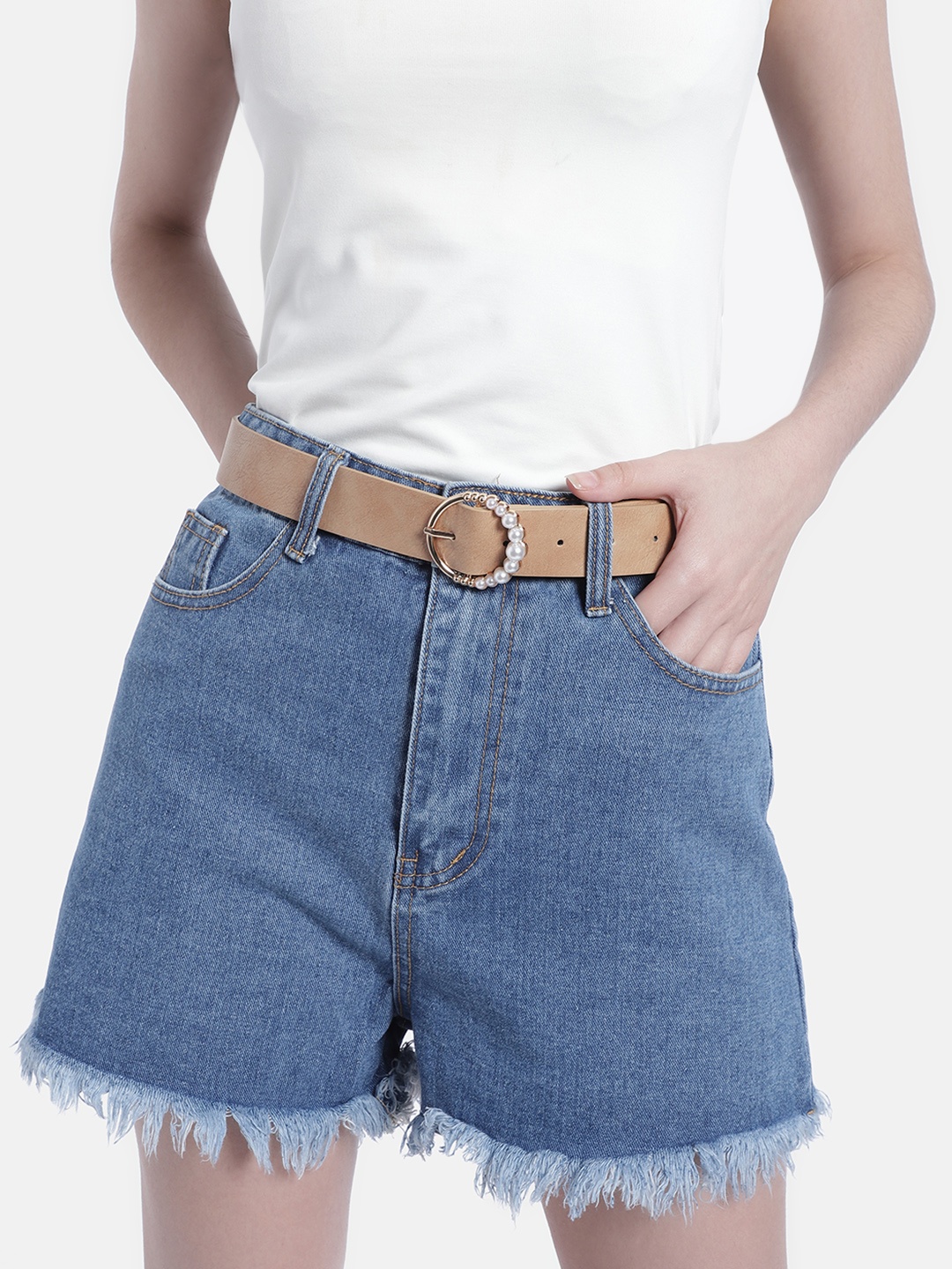 

DressBerry Women Brown Embellished Belt