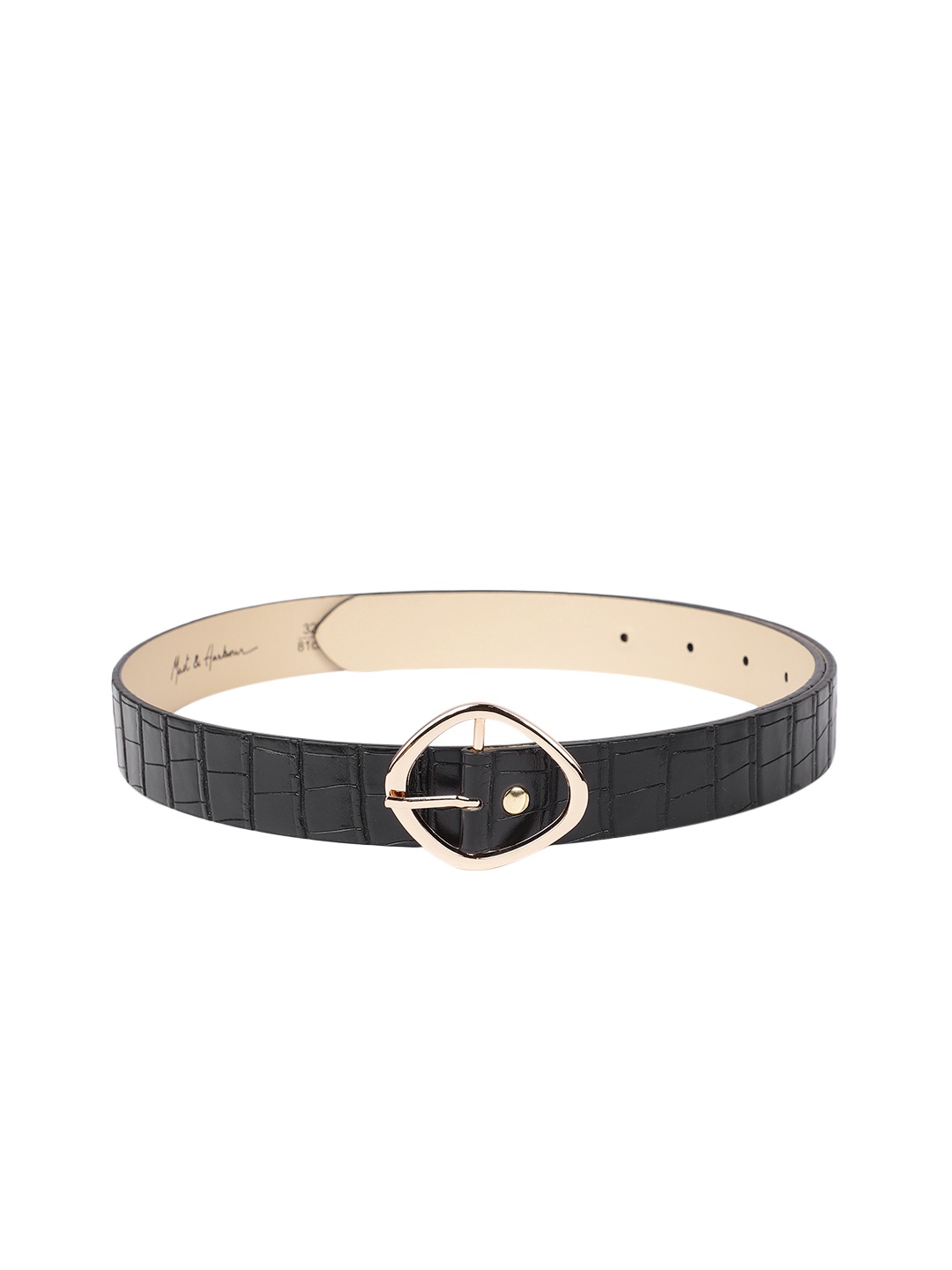 

Mast & Harbour Women Black Textured Belt