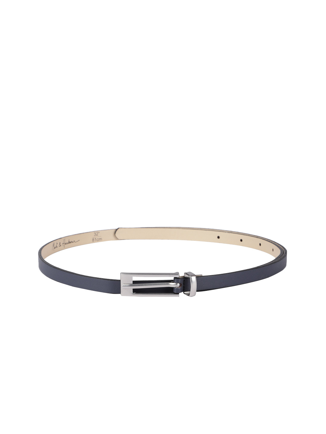 

Mast & Harbour Women Navy Blue Solid Slim Casual Belt