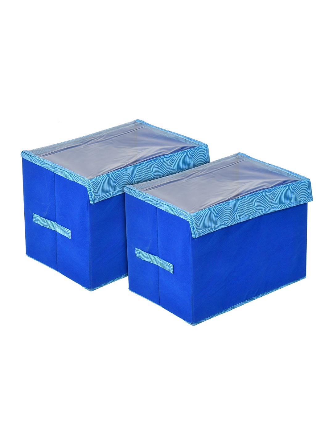 

Kuber Industries Set Of 2 Blue & Grey Solid Multipurpose Organisers