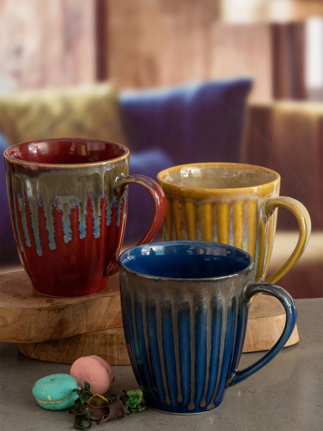 

Roxx Set Of 3 Large Victoria Coffee Mug, Blue