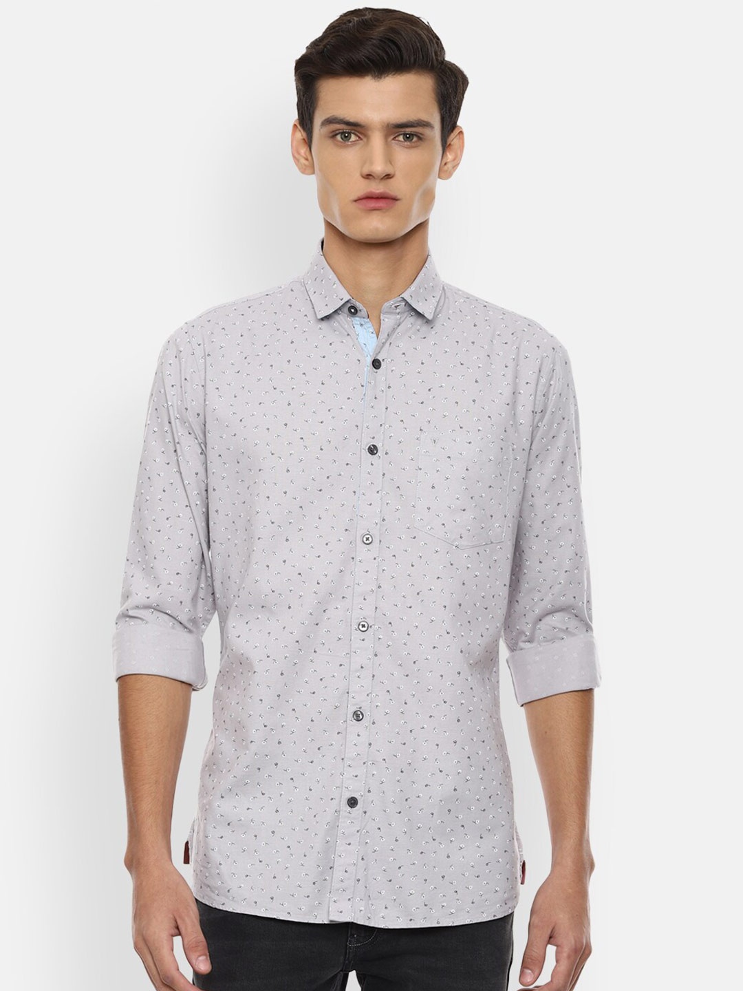 

Van Heusen Sport Men Grey Slim Fit Printed Casual Shirt