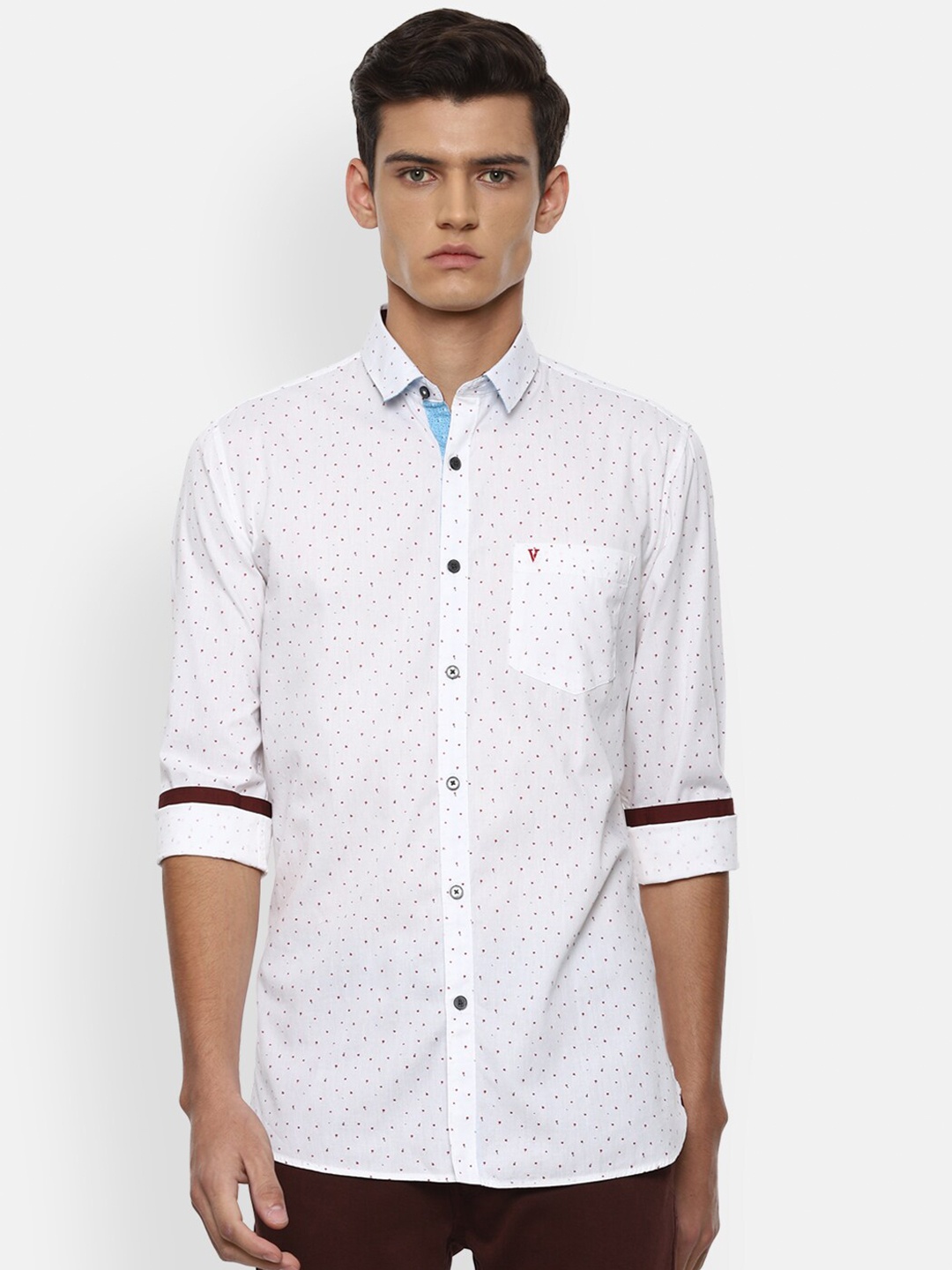 

Van Heusen Sport Men White Slim Fit Printed Casual Shirt